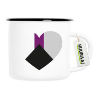 Emaille Tasse Demisexuell Pride Flagge LGBTQ Herz 300ml...