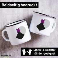 Emaille Tasse Demisexuell Pride Flagge LGBTQ Herz 300ml...