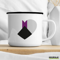 Emaille Tasse Demisexuell Pride Flagge LGBTQ Herz 300ml Vintage Emaille Becher