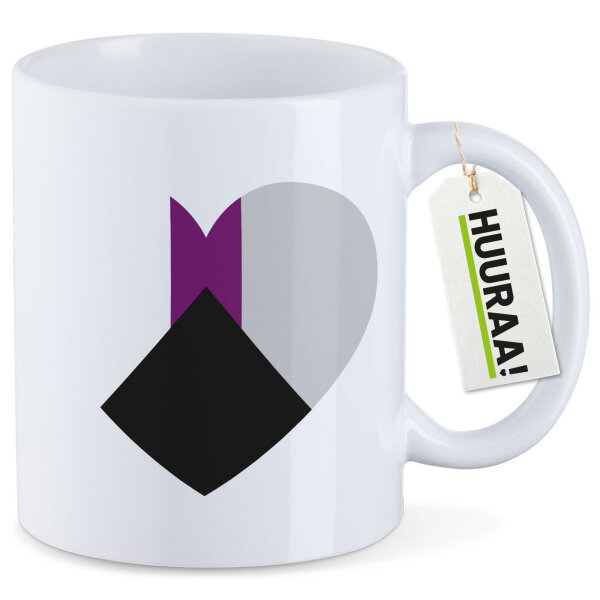 Kaffeetasse Demisexuell Pride Flagge LGBTQ Herz 330ml