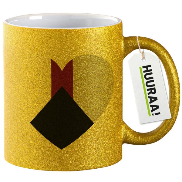 Glitzertasse Demisexuell Pride Flagge LGBTQ Herz 330ml