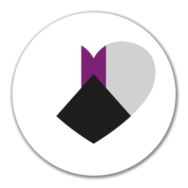 Aufkleber Demisexuell Pride Flagge LGBTQ Herz 10cm rund