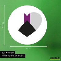 Aufkleber Demisexuell Pride Flagge LGBTQ Herz 10cm