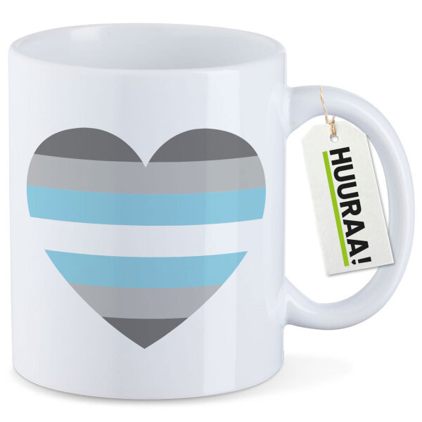 Kaffeetasse Demiboy Pride Flagge LGBTQ Herz 330ml
