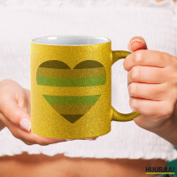 Glitzertasse Demiboy Pride Flagge LGBTQ Herz 330ml