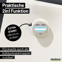 Magnet Demiboy Pride Flagge LGBTQ Herz 59mm Kühlschrankmagnet Flaschenöffner