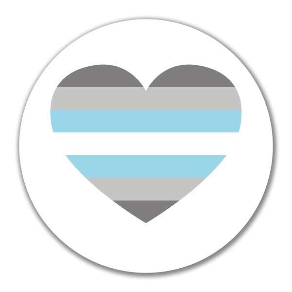Aufkleber Demiboy Pride Flagge LGBTQ Herz 10cm rund