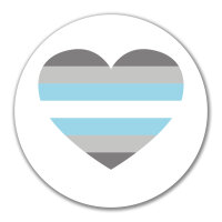 Aufkleber Demiboy Pride Flagge LGBTQ Herz 10cm rund