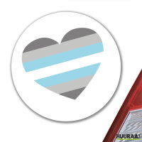 Aufkleber Demiboy Pride Flagge LGBTQ Herz 10cm rund
