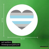 Aufkleber Demiboy Pride Flagge LGBTQ Herz 10cm