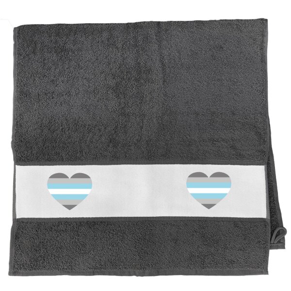 Handtuch Demiboy Pride Flagge LGBTQ Herz 50x100cm