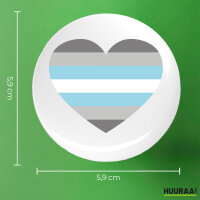 Button Demiboy Pride Flagge LGBTQ Herz rund