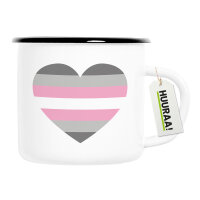 Emaille Tasse Demigirl Pride Flagge LGBTQ Herz 300ml...