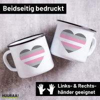 Emaille Tasse Demigirl Pride Flagge LGBTQ Herz 300ml...