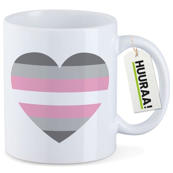 Kaffeetasse Demigirl Pride Flagge LGBTQ Herz 330ml