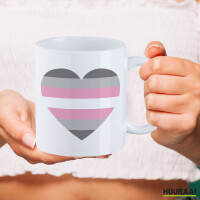 Kaffeetasse Demigirl Pride Flagge LGBTQ Herz 330ml