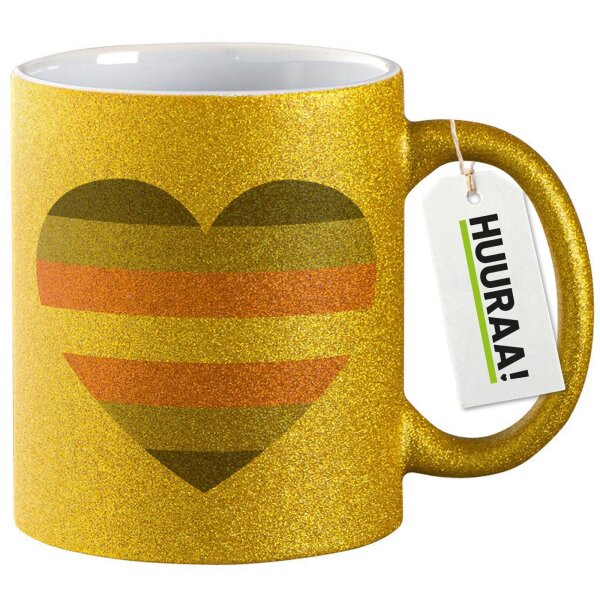 Glitzertasse Demigirl Pride Flagge LGBTQ Herz 330ml