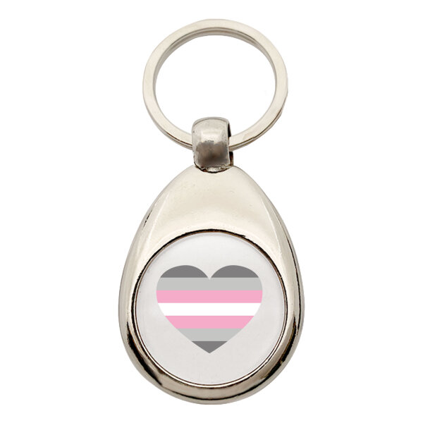 Schlüsselanhänger Demigirl Pride Flagge LGBTQ Herz