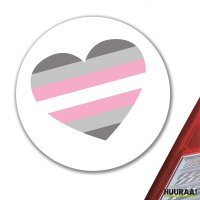 Aufkleber Demigirl Pride Flagge LGBTQ Herz 10cm rund