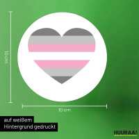 Aufkleber Demigirl Pride Flagge LGBTQ Herz 10cm