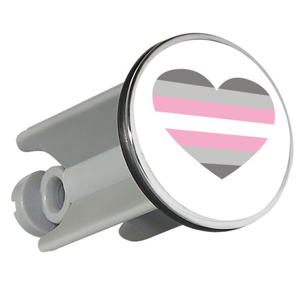Waschbeckenstöpsel Demigirl Pride Flagge LGBTQ Herz 4cm Abflussstopfen