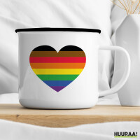 Emaille Tasse Alternative LGBT+ Pride Flagge LGBTQ Herz 300ml Vintage Emaille Becher