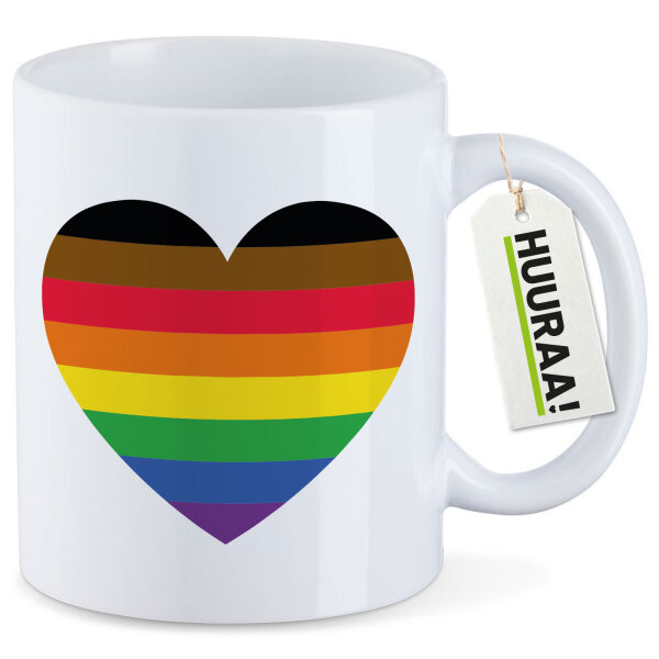 Kaffeetasse Alternative LGBT+ Pride Flagge LGBTQ Herz 330ml