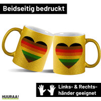 Glitzertasse Alternative LGBT+ Pride Flagge LGBTQ Herz 330ml