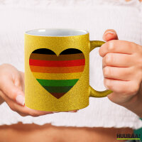 Glitzertasse Alternative LGBT+ Pride Flagge LGBTQ Herz 330ml