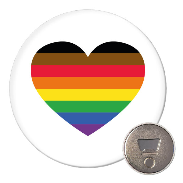 Magnet Alternative LGBT+ Pride Flagge LGBTQ Herz 59mm Kühlschrankmagnet