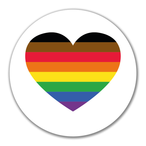 Aufkleber Alternative LGBT+ Pride Flagge LGBTQ Herz 10cm rund