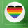 Button Alternative LGBT+ Pride Flagge LGBTQ Herz rund