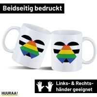 Kaffeetasse Straight Ally Flagge LGBTQ Herz 330ml