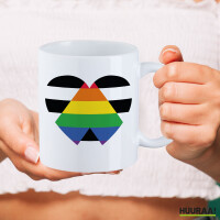 Kaffeetasse Straight Ally Flagge LGBTQ Herz 330ml