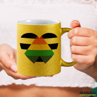 Glitzertasse Straight Ally Flagge LGBTQ Herz 330ml