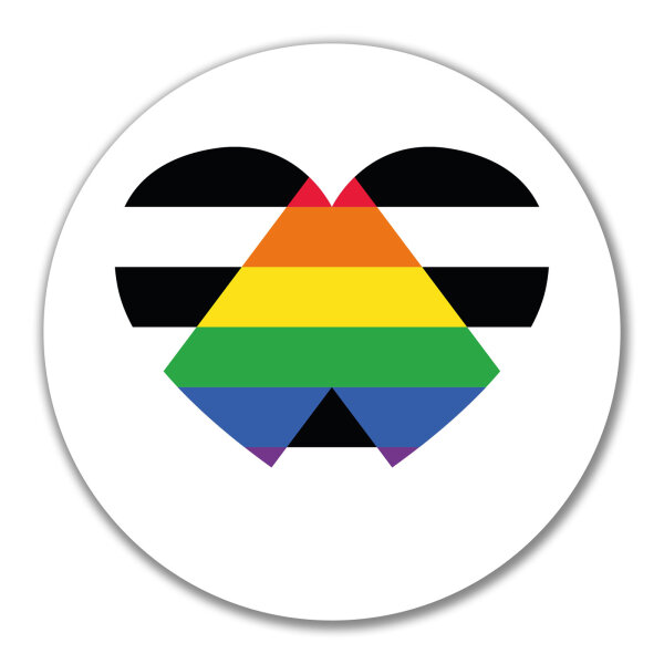 Aufkleber Straight Ally Flagge LGBTQ Herz 10cm