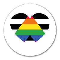 Aufkleber Straight Ally Flagge LGBTQ Herz 10cm rund