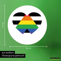Aufkleber Straight Ally Flagge LGBTQ Herz 10cm