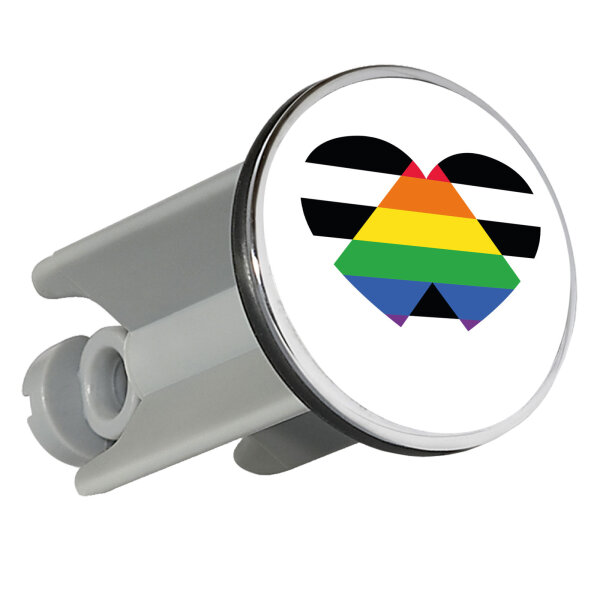 Waschbeckenstöpsel Straight Ally Flagge LGBTQ Herz 4cm
