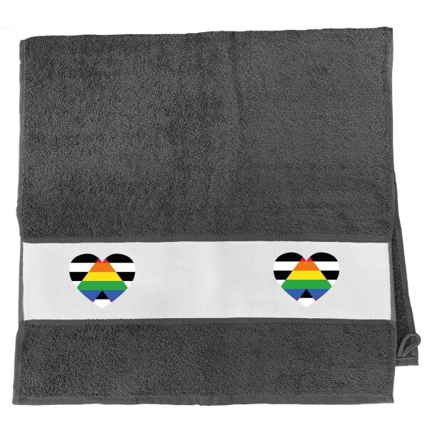 Handtuch Straight Ally Flagge LGBTQ Herz 50x100cm