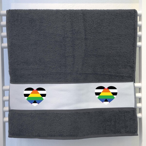 Handtuch Straight Ally Flagge LGBTQ Herz 50x100cm