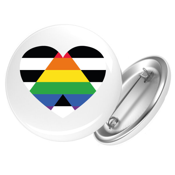 Button Straight Ally Flagge LGBTQ Herz