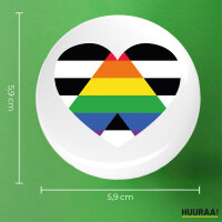 Button Straight Ally Flagge LGBTQ Herz