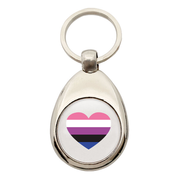 Schlüsselanhänger Genderfluid Pride Flagge LGBTQ Herz Schlüsselring