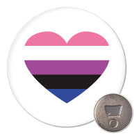 Magnet Genderfluid Pride Flagge LGBTQ Herz 59mm Kühlschrankmagnet