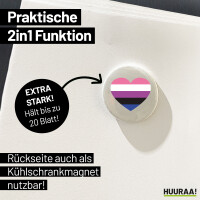 Magnet Genderfluid Pride Flagge LGBTQ Herz 59mm Kühlschrankmagnet