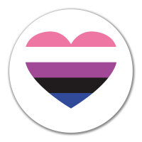 Aufkleber Genderfluid Pride Flagge LGBTQ Herz 10cm rund