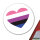 Aufkleber Genderfluid Pride Flagge LGBTQ Herz 10cm rund