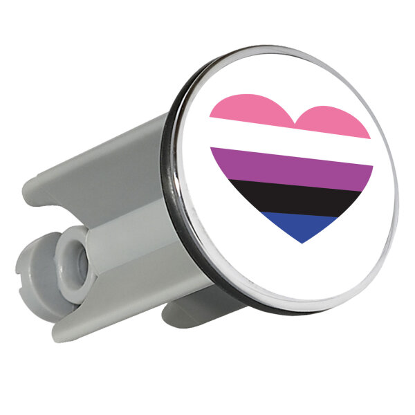 Waschbeckenstöpsel Genderfluid Pride Flagge LGBTQ Herz 4cm Abflussstopfen