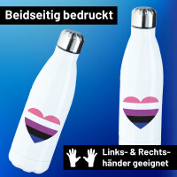 Trinkflasche Genderfluid Pride Flagge LGBTQ Herz 500ml...